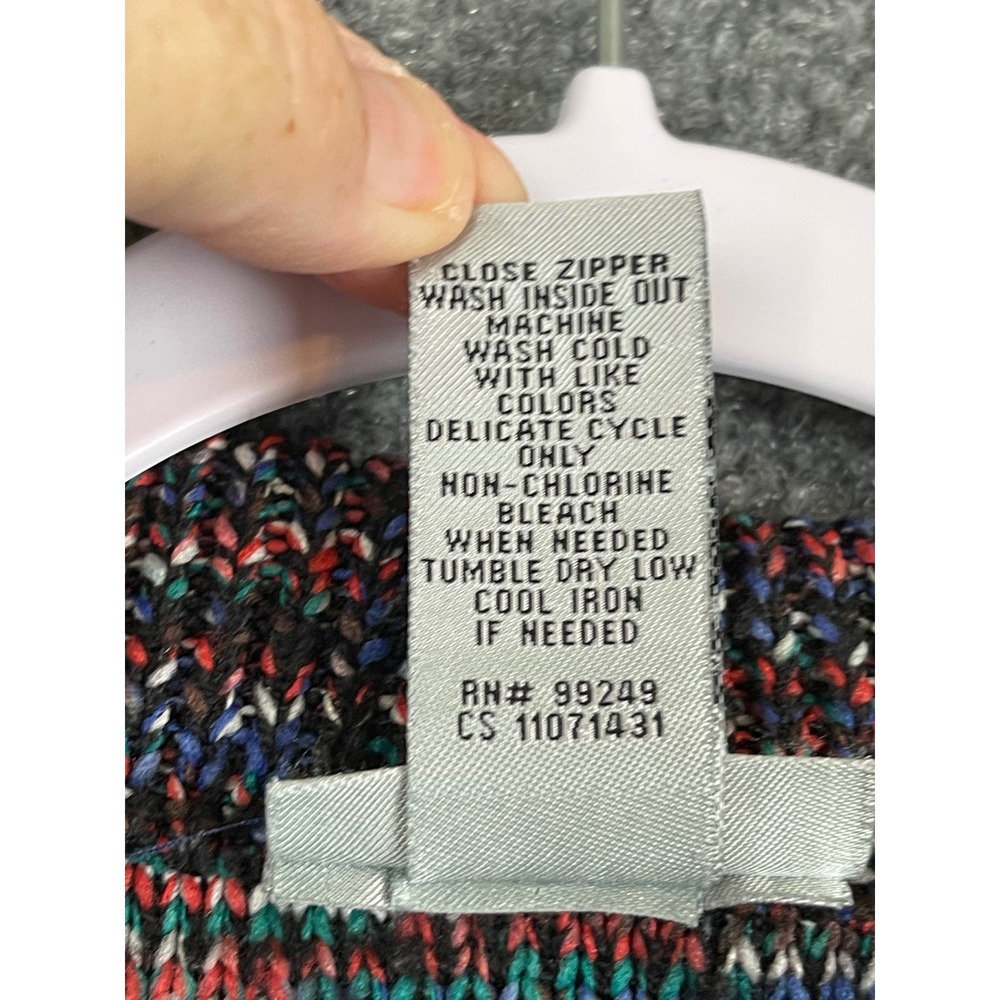 Catherines Cardigan Sweater Women 0X 14/16W Multi Excellent Zip Up Space Dye - Picture 4 of 9